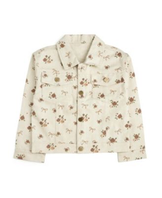 Girls' Mocha Floral Denim Jacket - Little Kid, Big Kid