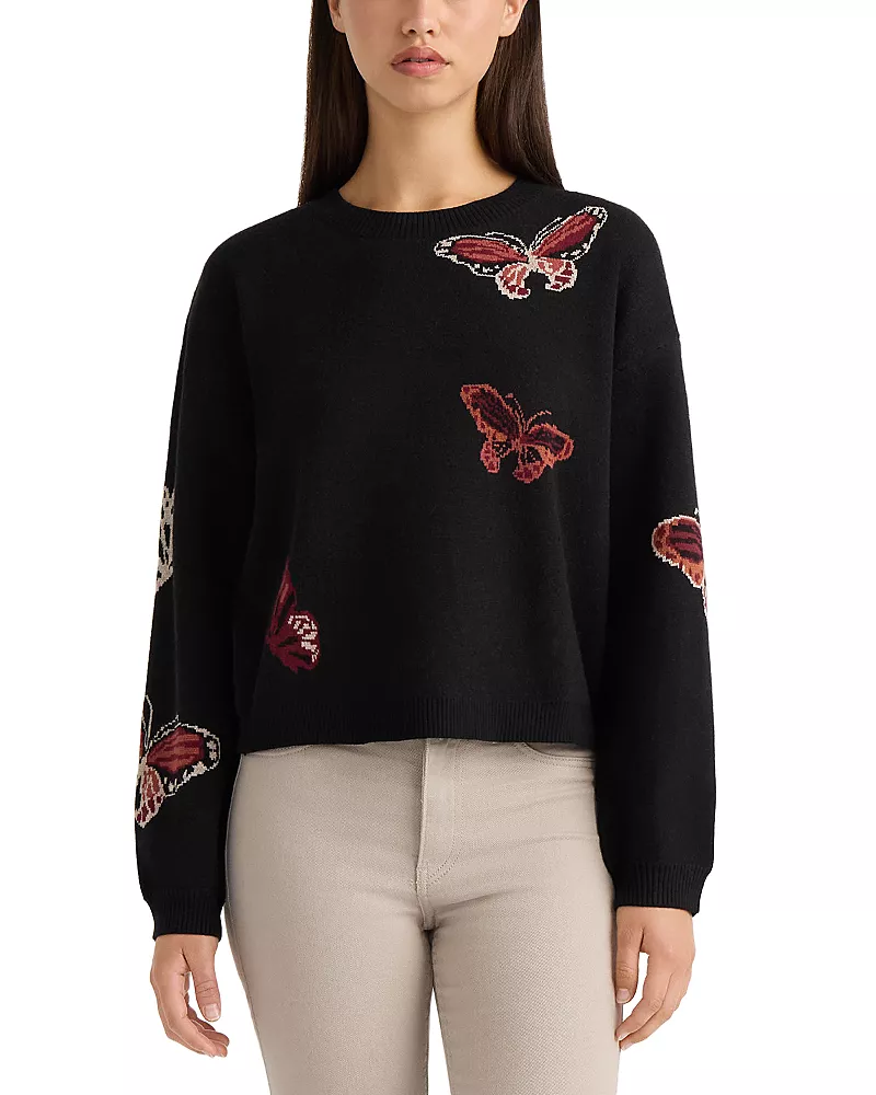 Nvlt Butterfly Intarsia Crewneck Sweater