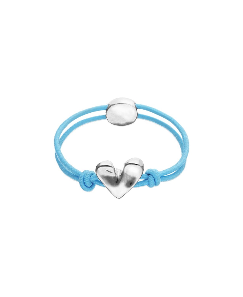 UNOde50 Elastic Thread Bracelet with Sterling Silver Plated Heart