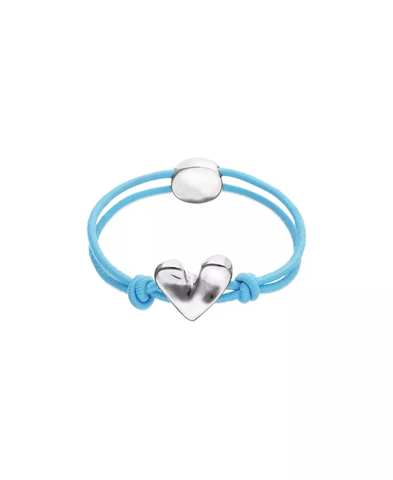 UNOde50 Elastic Thread Bracelet with Sterling Silver Plated Heart
