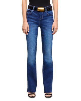 Petite Selma Mid Rise Sleek Baby Bootcut Jeans in Rye Columbia