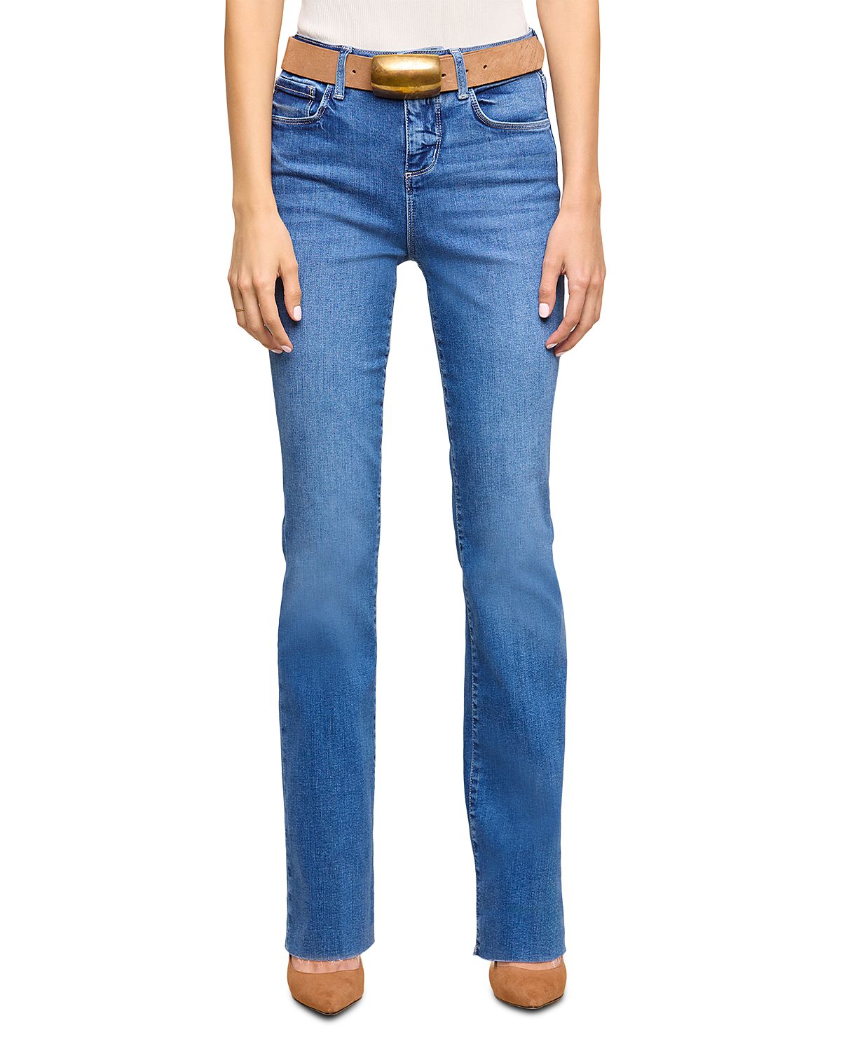 L'Agence Petite Ruth High Rise Straight Jeans