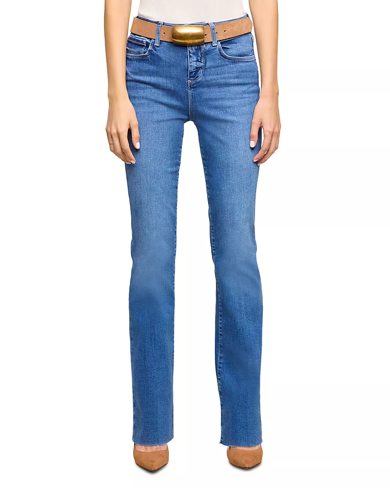 L'Agence Petite Ruth High Rise Straight Jeans in Cambridge