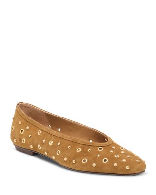 Women's Caret Stud Suede Ballet Flats