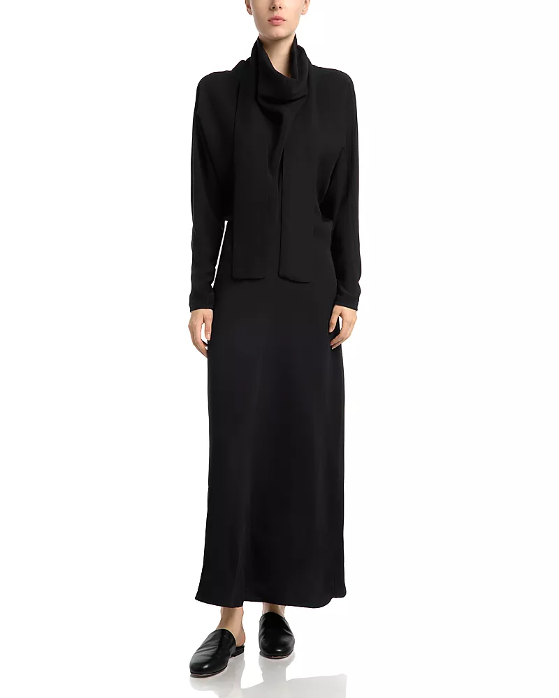 Toteme Scarf Neck Slouch Waist Dress