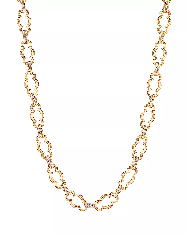 Capucine De Wulf Maharani Cubic Zirconia Petite Chain Necklace, 16