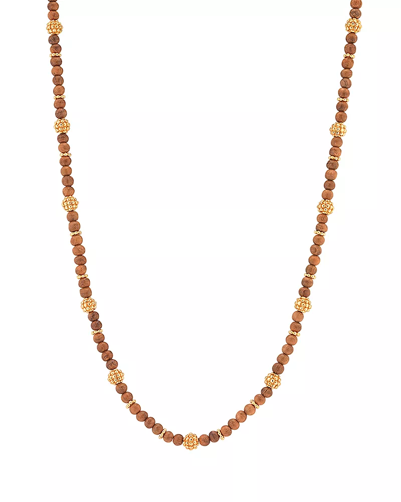 Capucine De Wulf Berry Teak Beaded Strand Necklace, 24
