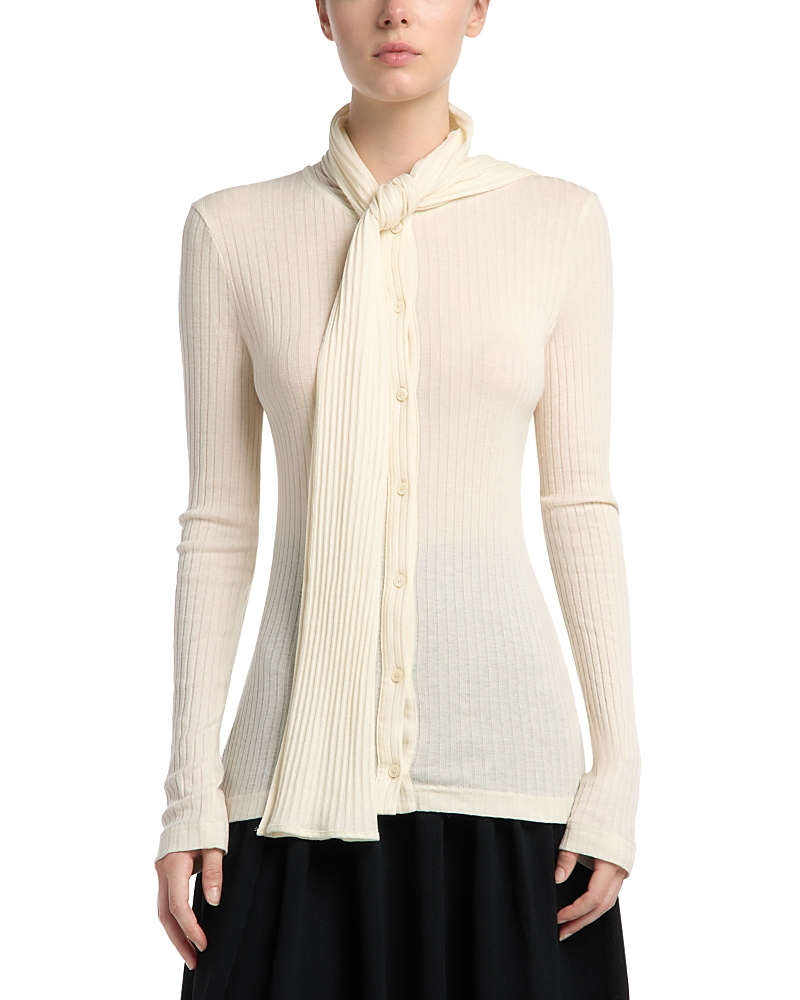 Toteme Ribbed Sculptural Jersey Scarf Top