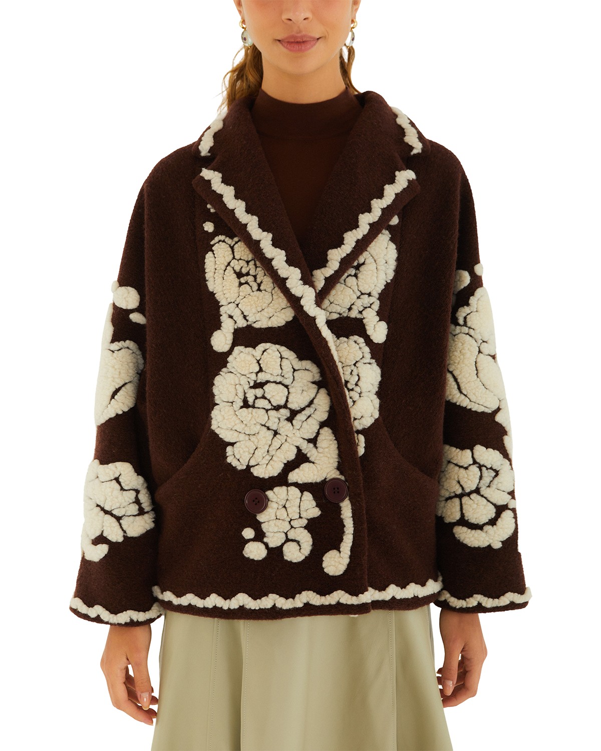 Double Breasted Fleece Coat
