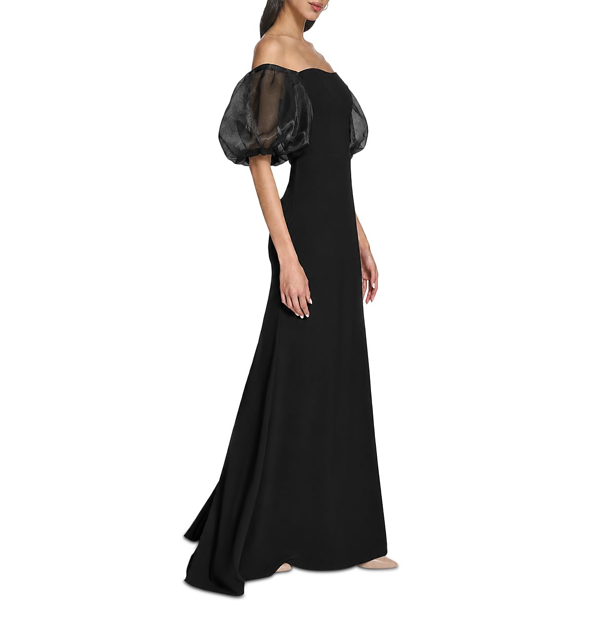 Eliza J Off-the-Shoulder Puff Sleeve Gown