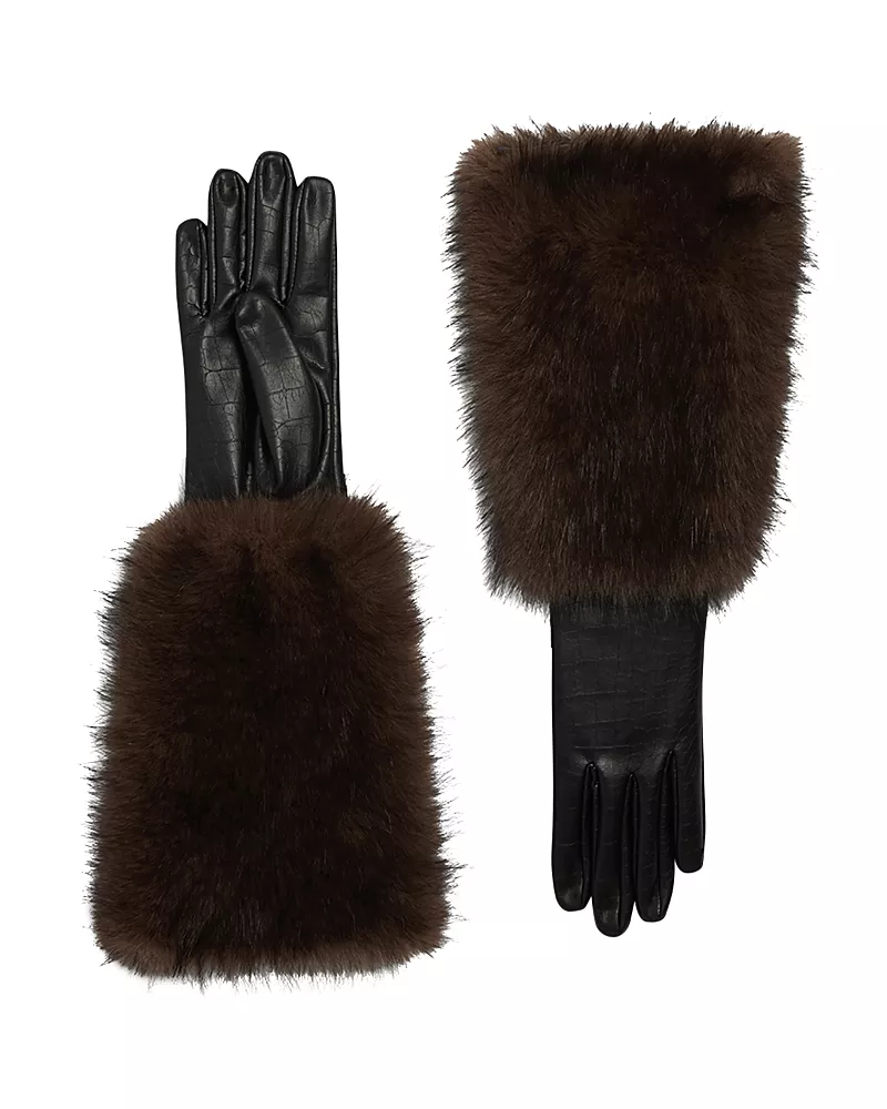 Apparis Robi Long Faux Fur Cuff Gloves