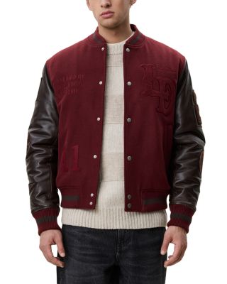 Wool Blend Snap Varsity Jacket