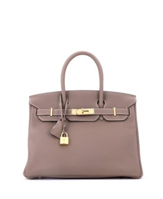 Birkin 30 Handbag Grey Togo with Gold Hardware