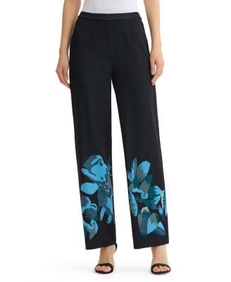 Plus Floral Jacquard Soft Knit Pant