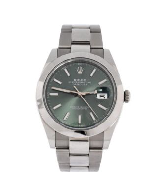  Oyster Perpetual Datejust Mint Green Automatic Watch in Stainless Steel 41mm