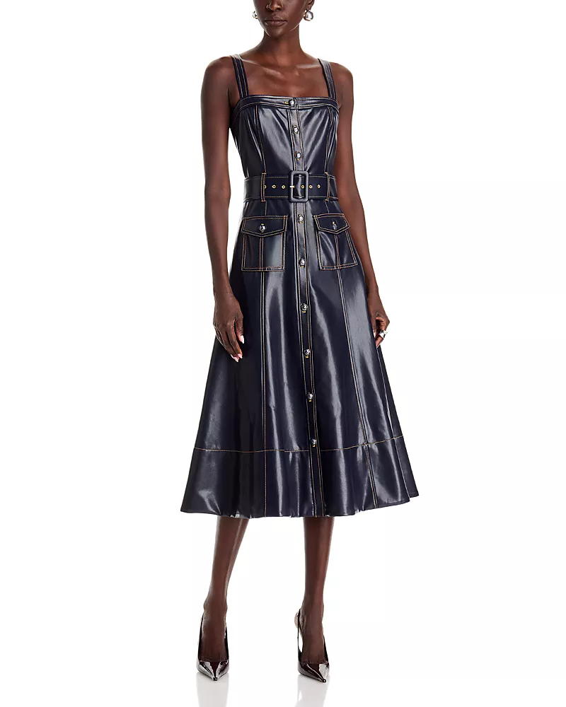 Cinq a Sept Vega Faux Leather Dress