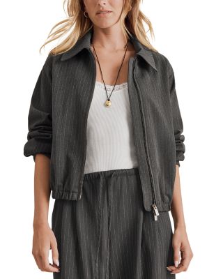 Blake Pinstripe Zip Front Jacket
