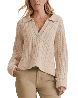 Jenson Cable Knit Polo Sweater