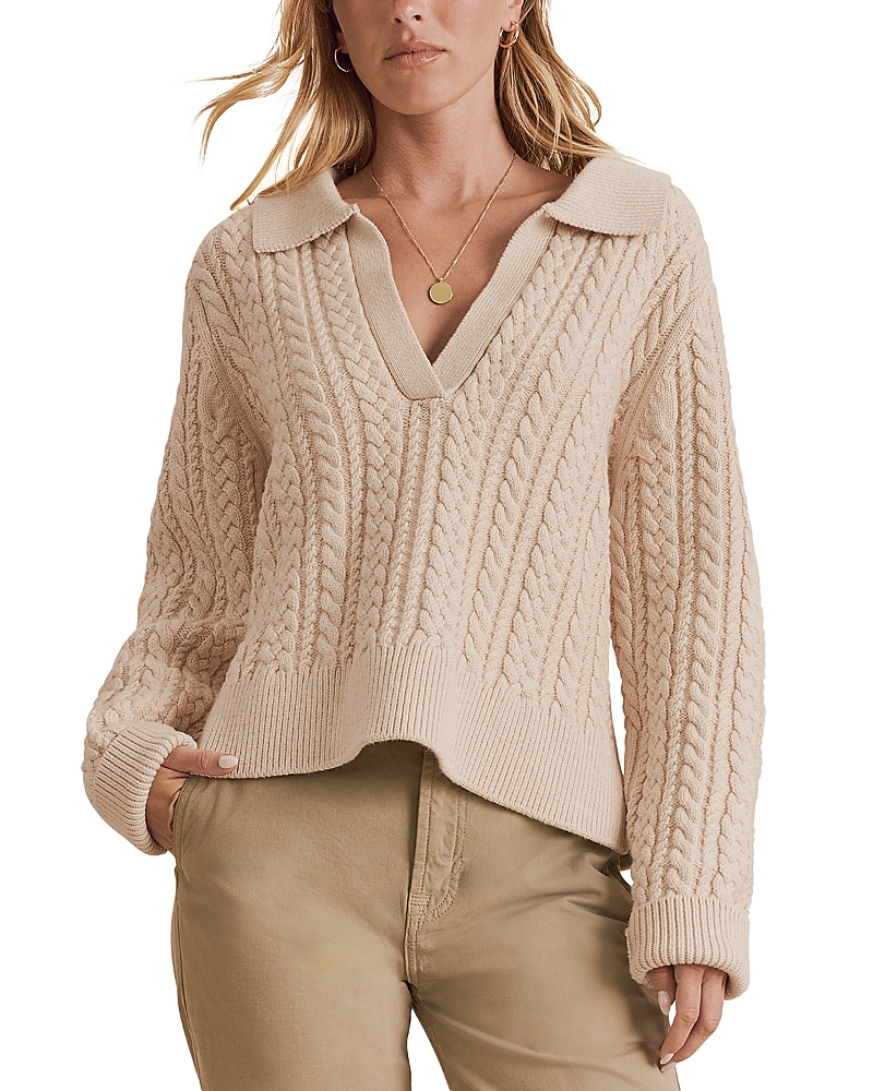 Splendid Jenson Cable Knit Polo Sweater