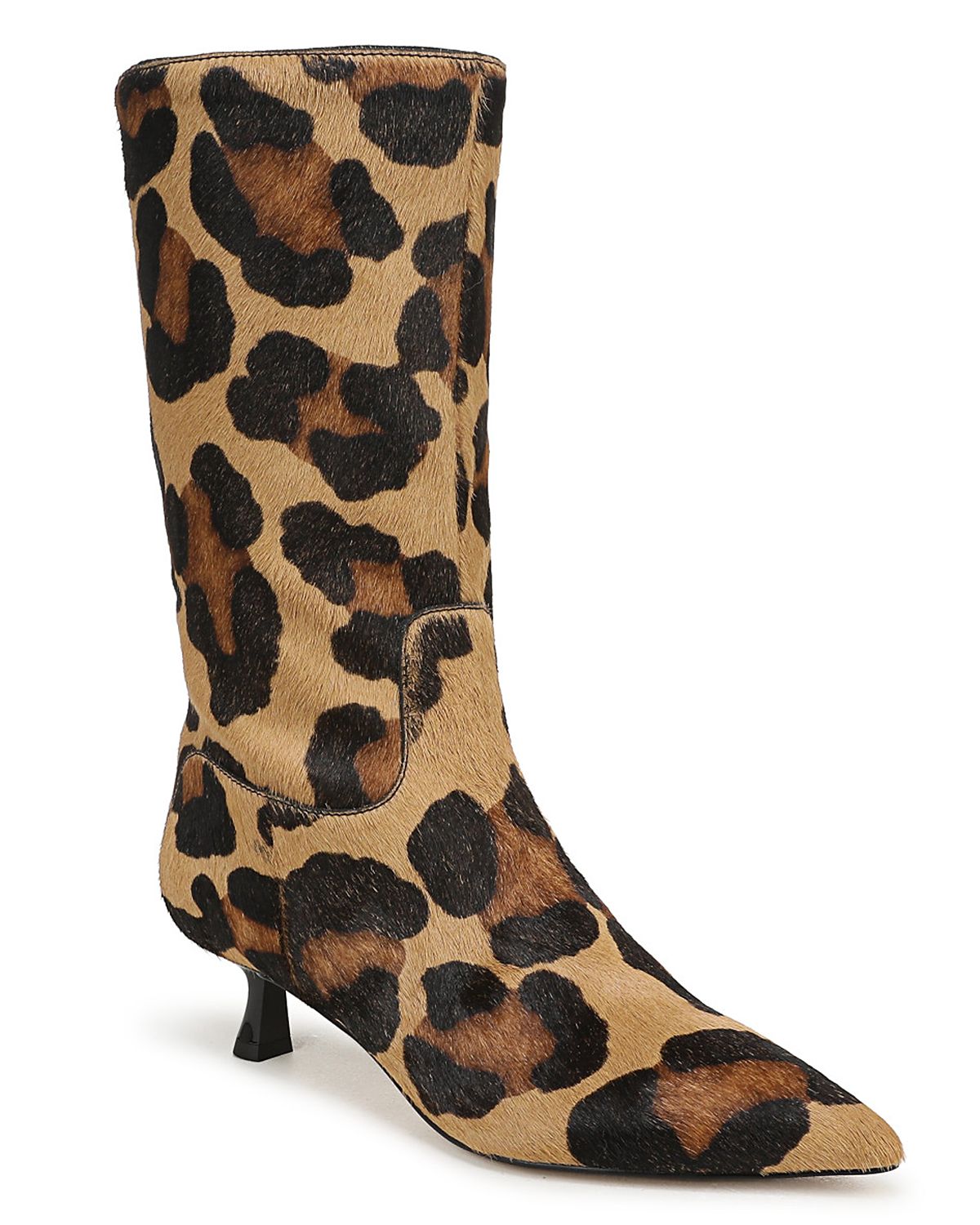 Sam Edelman Women's Ramona Calf Hair Kitten Heel Mid Calf Boots