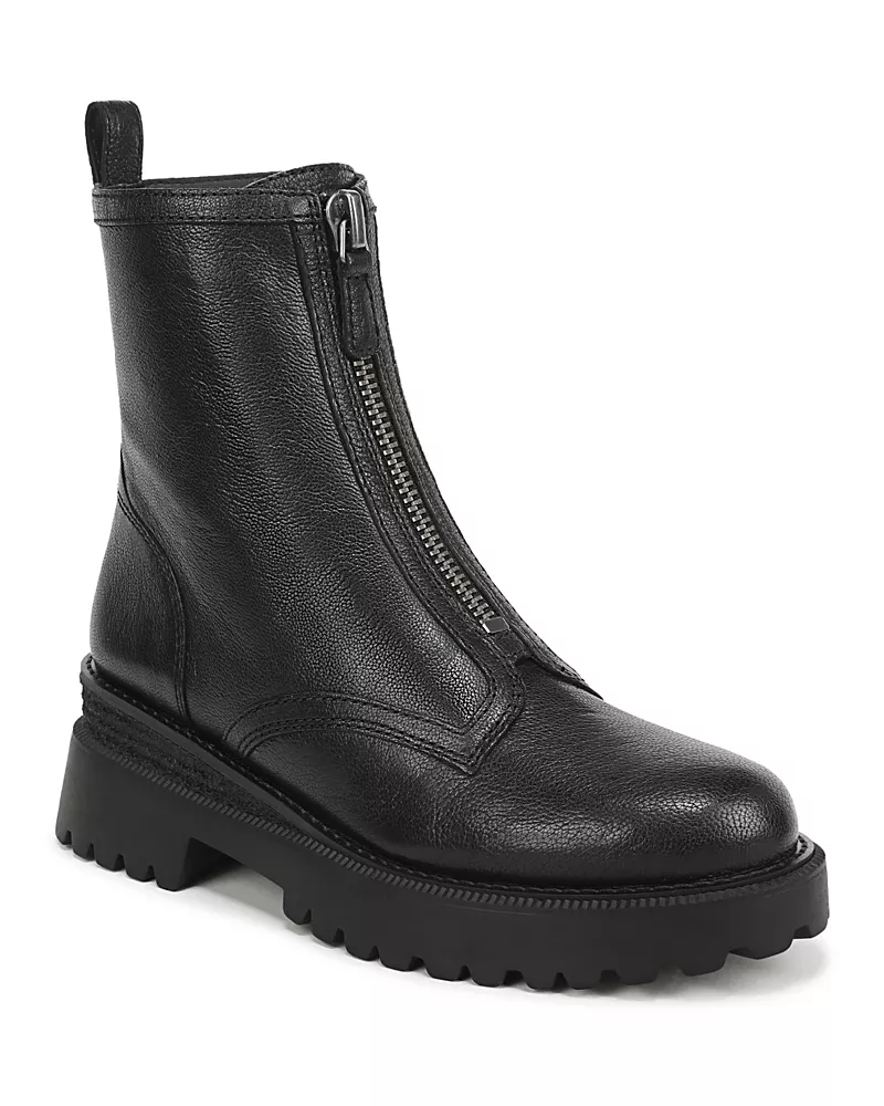 Sam Edelman Women's Grove Zip Front Leather Ankle Boots