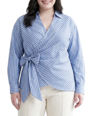 Wrap Style Printed Long Sleeve Top