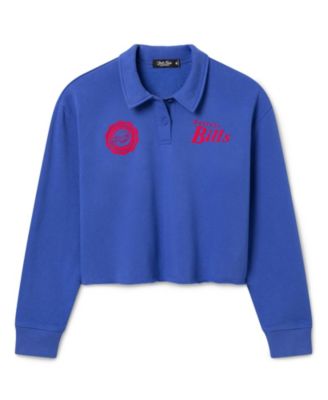 Junk Food Clothing Women's Buffalo Bills Polo Crop Fleece