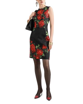 Rose Brocade Mini Dress