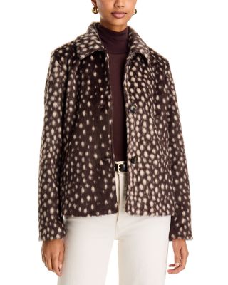 Printed Faux Fur Jacket