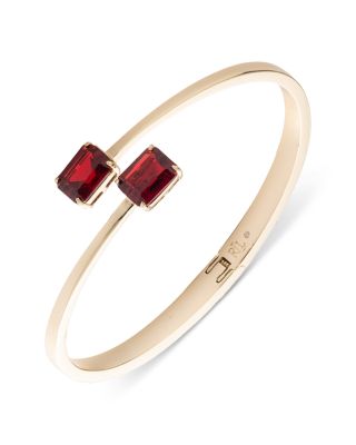 Stone Bypass Bangle Bracelet