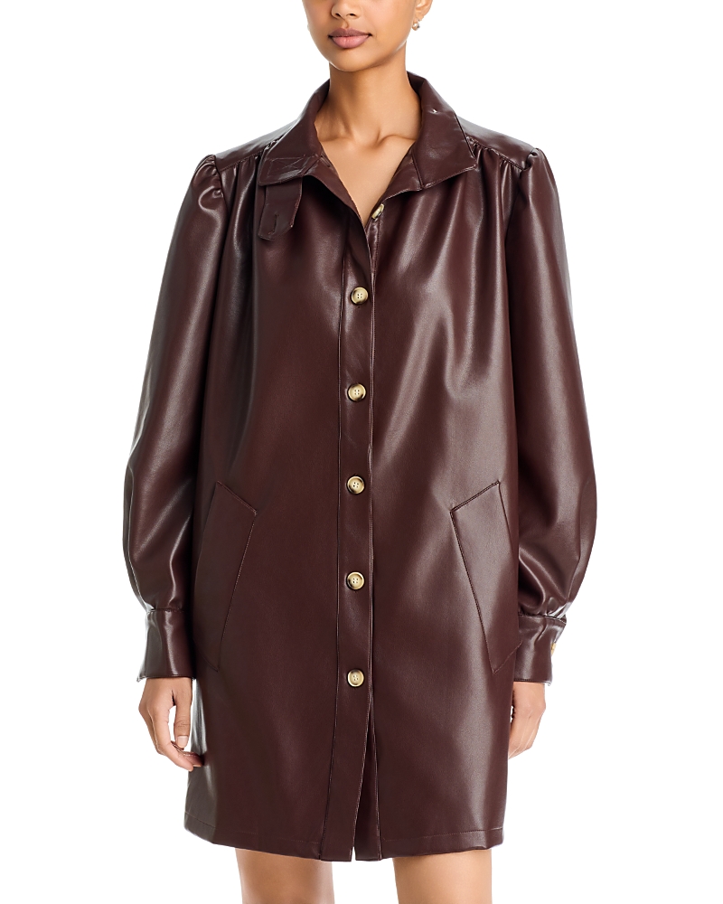 Area Stars Wren Faux Leather Button Front Dress
