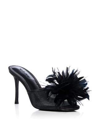 Aqua Women's Fifi Feather Stiletto Sandals - Exclusive