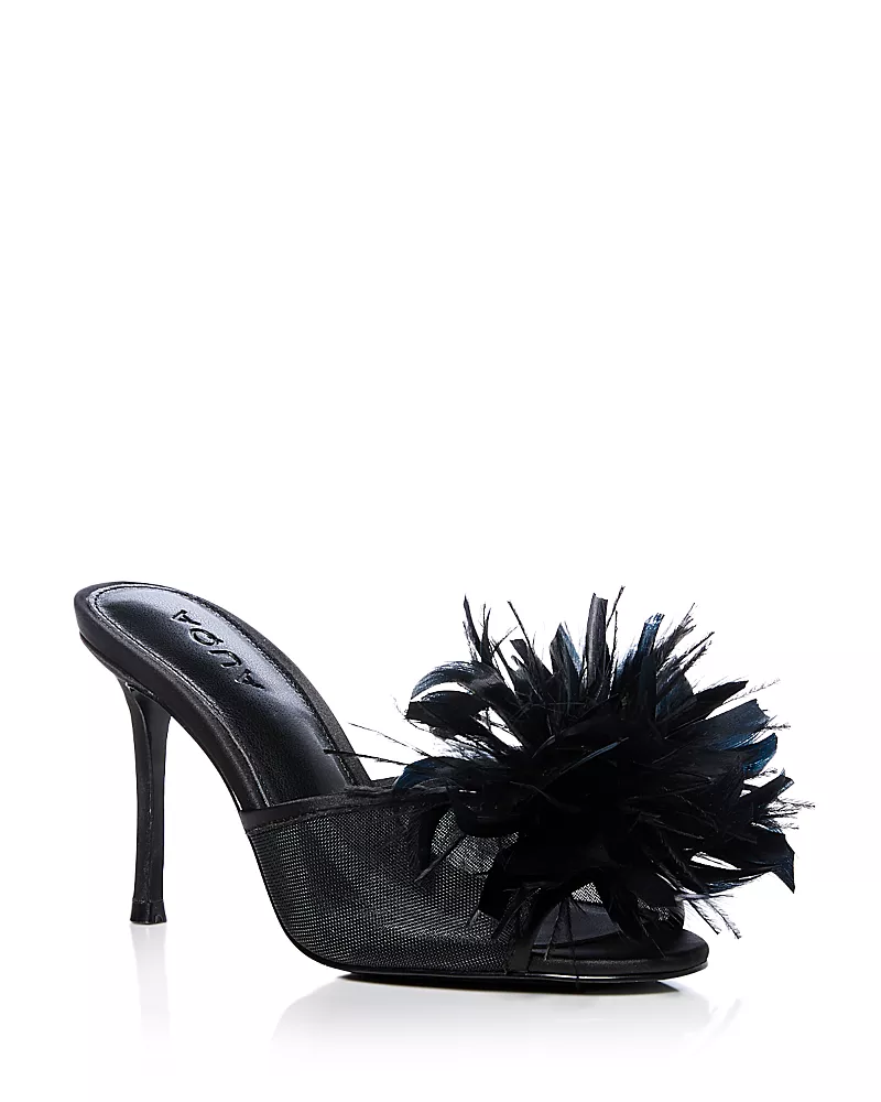 Aqua Women's Fifi Feather Stiletto Sandals - Exclusive