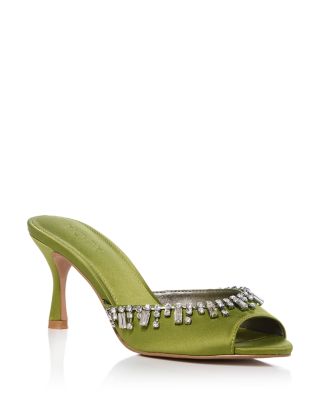 Women's Embellished Satin Mules - Exclusive