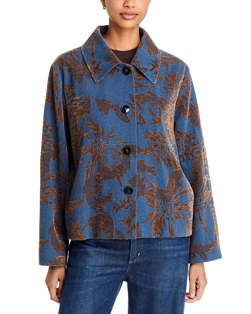 Emme Faded Jacquard Denim Jacket