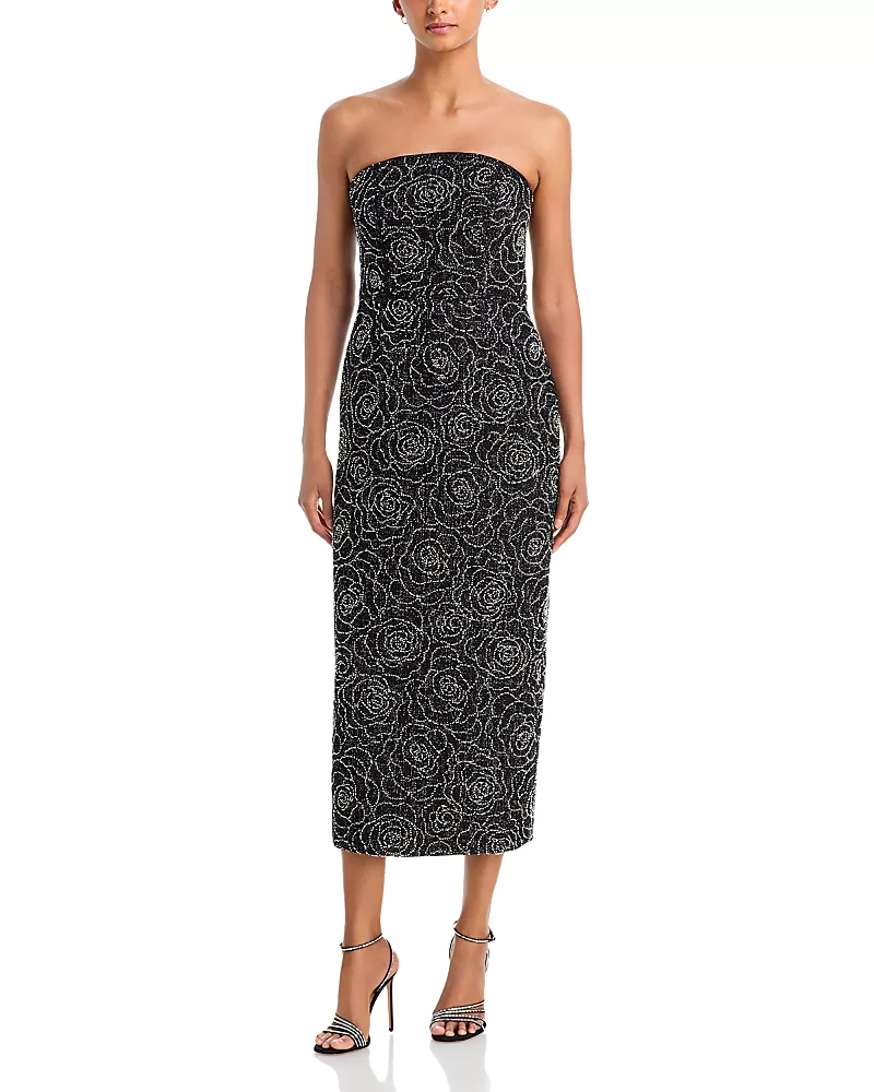 Milly Kait Strapless Beaded Dress