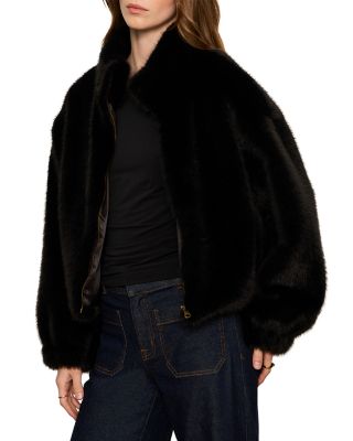 Everest Faux Fur Bomber Jacket - thumbnail 4