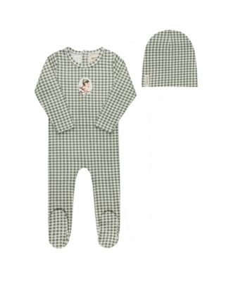  Unisex Gingham Owl Collection Footie + Beanie - Baby