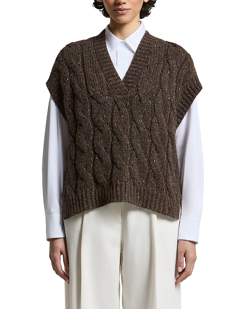 Peserico Cable Knit Extended Sleeve Sweater