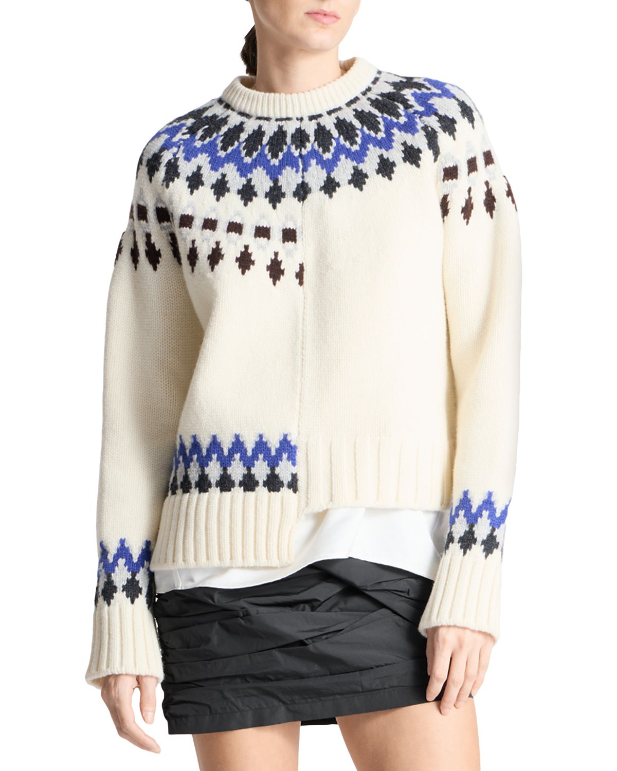 Saint Art Neil Wool Crewneck Fair Isle Sweater
