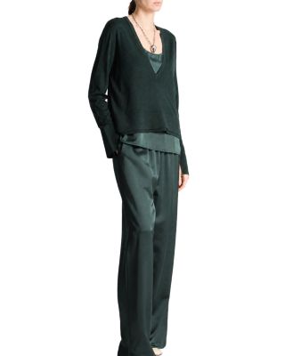 Jade Wool V Neck Sweater