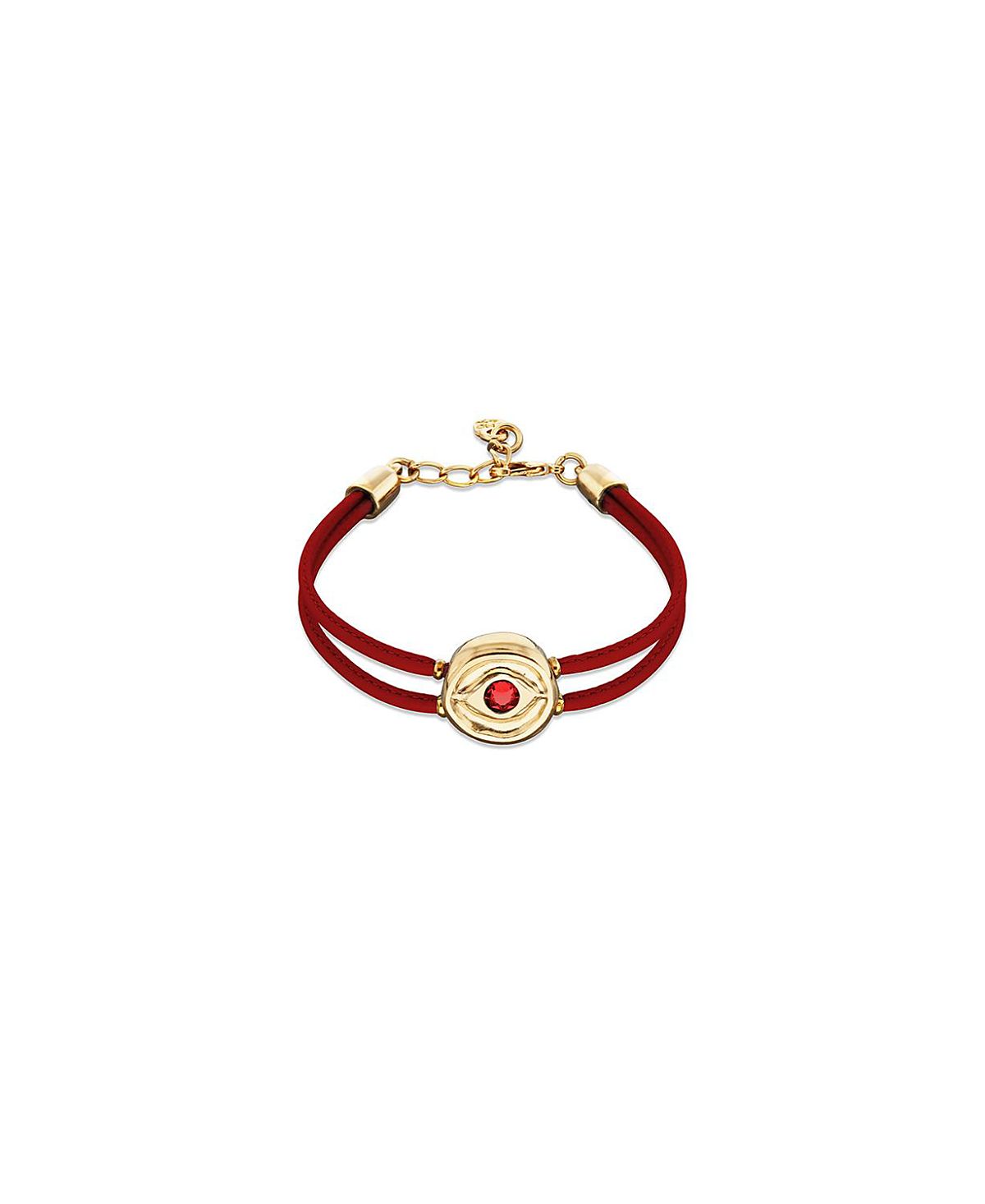 UNOde50 Red Leather Strap with Gold-Plated Eye Detail and Crystal