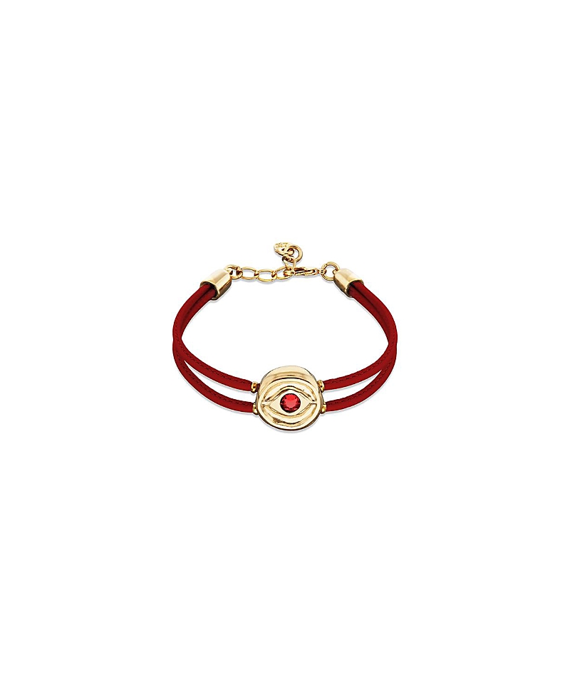 UNOde50 Red Leather Strap with Gold-Plated Eye Detail and Crystal