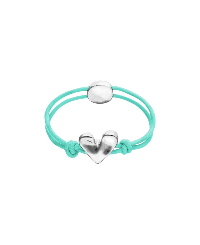 Unode50 Elastic Thread Bracelet with Sterling Silver Plated Heart · M
