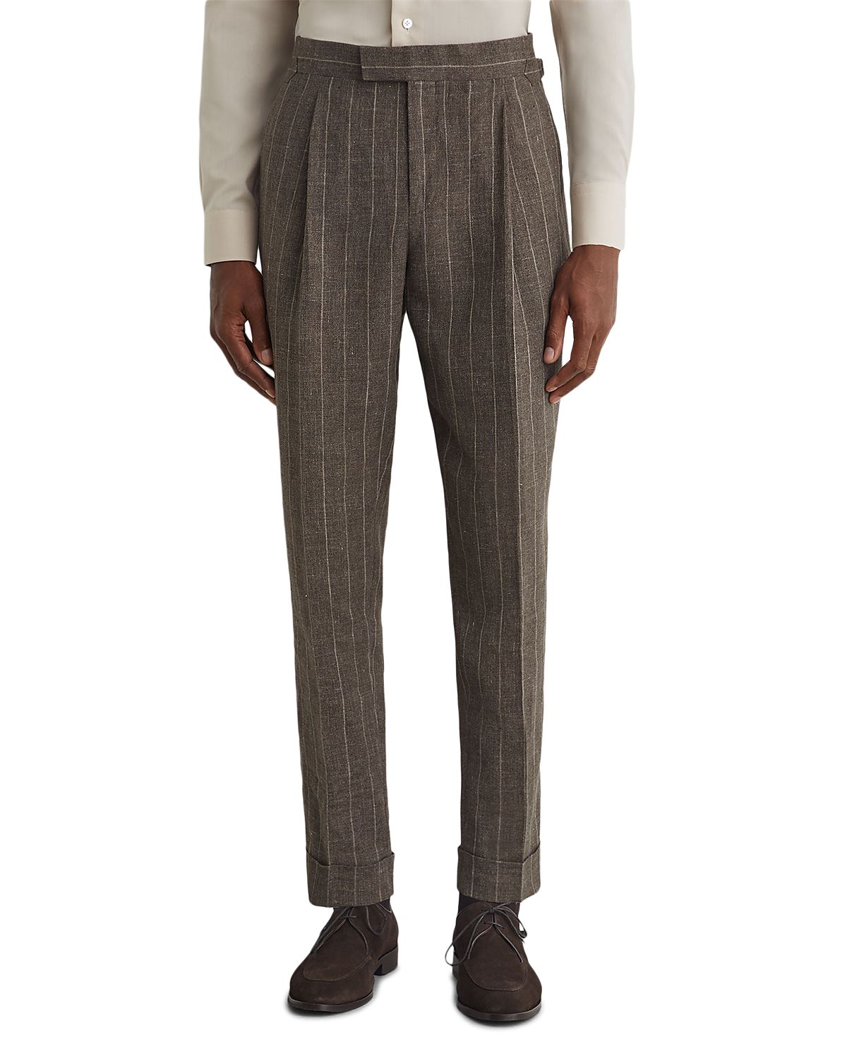 Reiss Miramare Side Tab Linen & Cotton Blend Trousers
