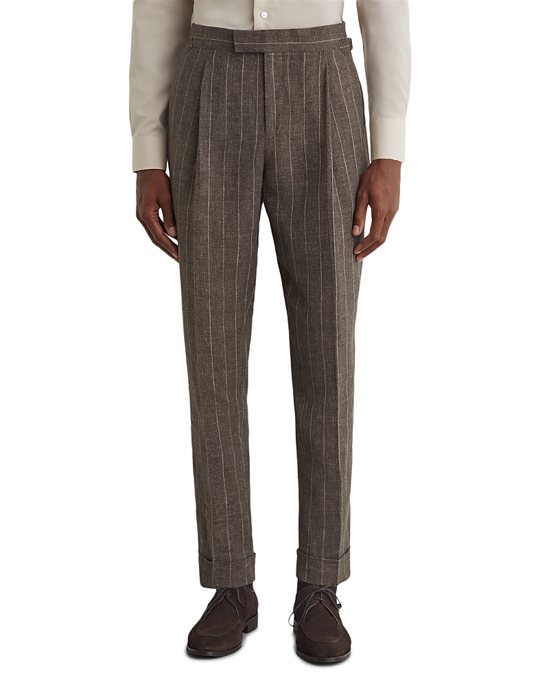 Reiss Miramare Side Tab Linen & Cotton Blend Trousers