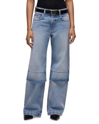 Rylee Layered High Rise Loose Wide Leg Jeans in London Bridge