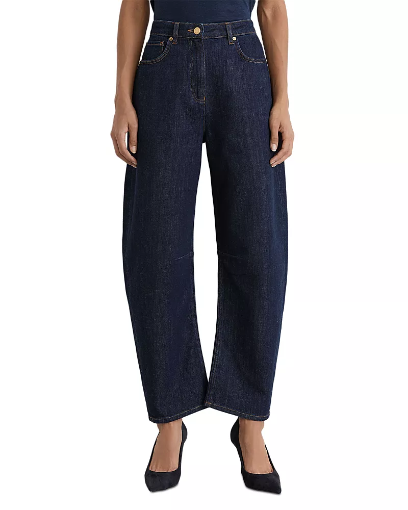 Reiss Levitt High Rise Barrel Jeans, 32 Inseam, in Blue