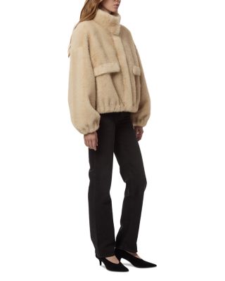 Iris Shaved Faux Fur Bomber Coat - thumbnail 4