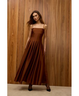 Slinky Satin Pleated Dress - thumbnail 2